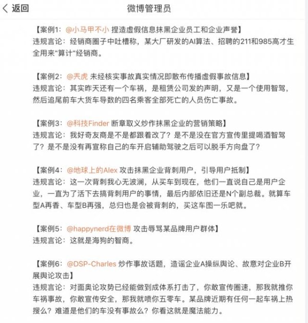 华融配资 微博对多名汽车博主禁言，违规言论曝光